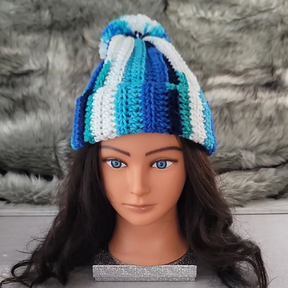 Colorful Striped Knit Beanie